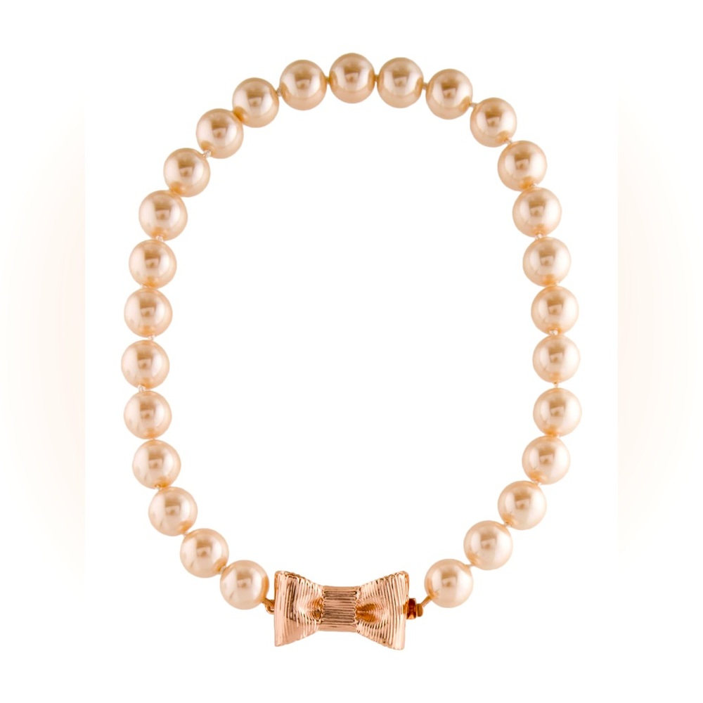 Kate Spade All Wrapped Up Rose Gold Pearl Necklace